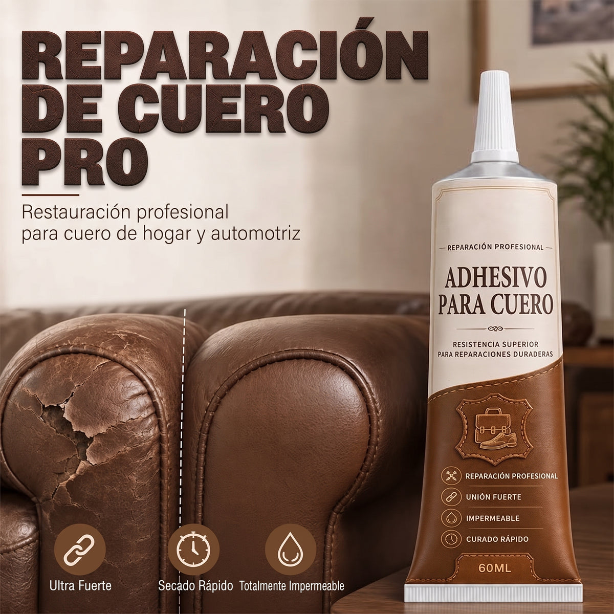 Adhesivo para cuero impermeable de secado rápido