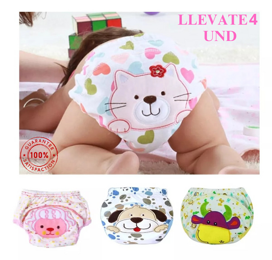 EcoTotS Panty Calzón Entrenador Bebe Niña Niño ENTRE 0 Y 3 AÑOS - COMBO DE 4 UND