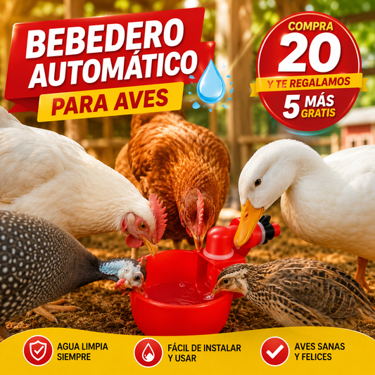 (20) Los bebederos automáticos para aves de corral proporcionan un suministro continuo de agua sin desperdicio y son fáciles de instalar en las tuberías.