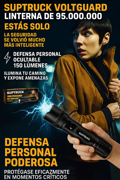 Linterna Táctica Aturdidora SUPTRUCK™ VoltGuard X95 ⚡ Luz en la Oscuridad, Poder en el Peligro