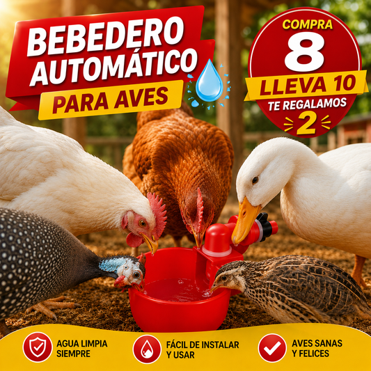 (10) Los bebederos automáticos para aves de corral proporcionan un suministro continuo de agua sin desperdicio y son fáciles de instalar en las tuberías.