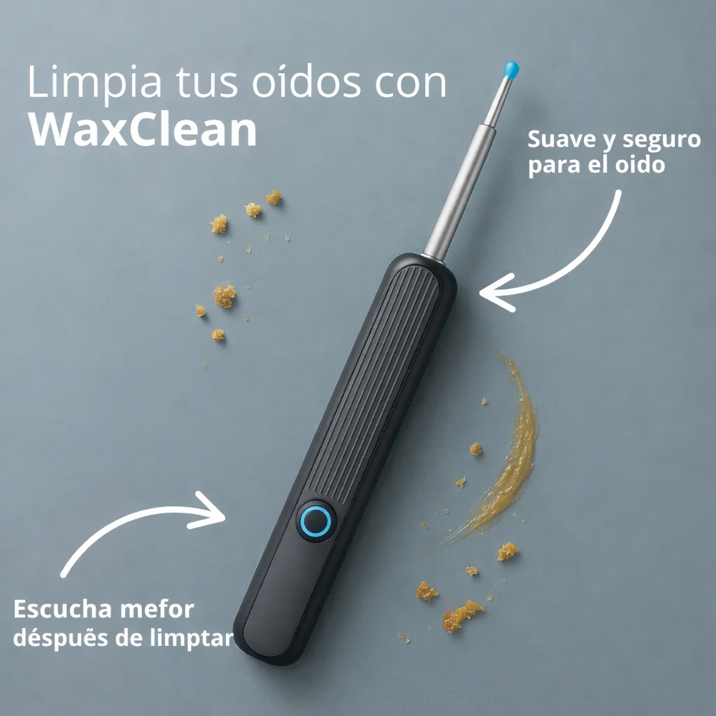 WaxClean™ - Limpieza de oídos inteligente con tecnología avanzada + 7 PZ ACERO INOXIDABLE