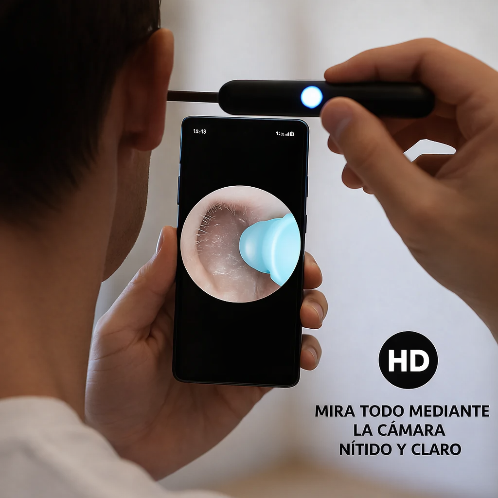 WaxClean™ - Limpieza de oídos inteligente con tecnología avanzada + 7 PZ ACERO INOXIDABLE