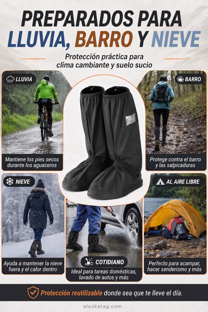 🌧️ Cubre botas impermeables reutilizables para lluvia, barro y nieve.