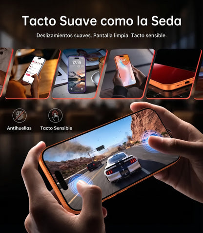 ⏰ Protector de pantalla de vidrio templado HD/anti-espía con instalación de eliminación automática de polvo