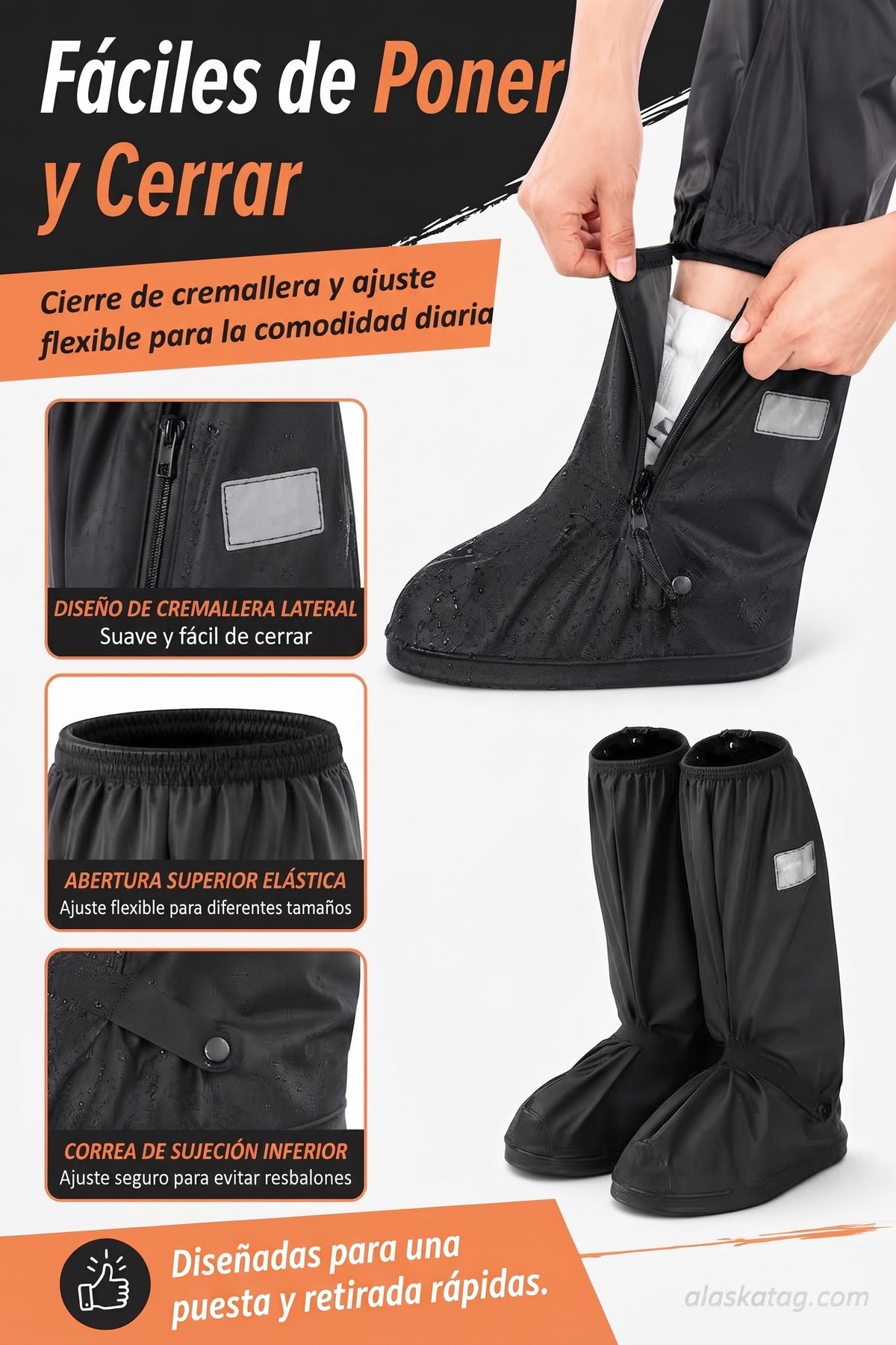 🌧️ Cubre botas impermeables reutilizables para lluvia, barro y nieve.