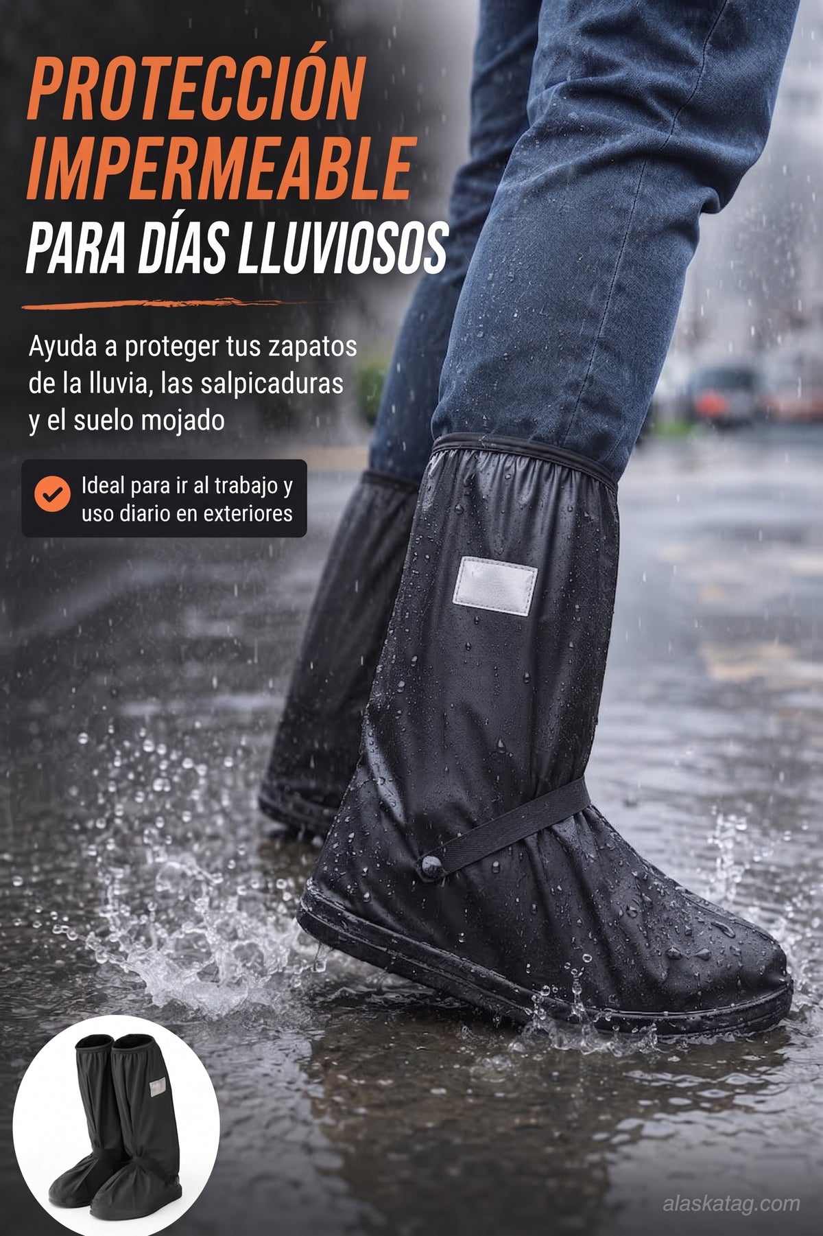 🌧️ Cubre botas impermeables reutilizables para lluvia, barro y nieve.