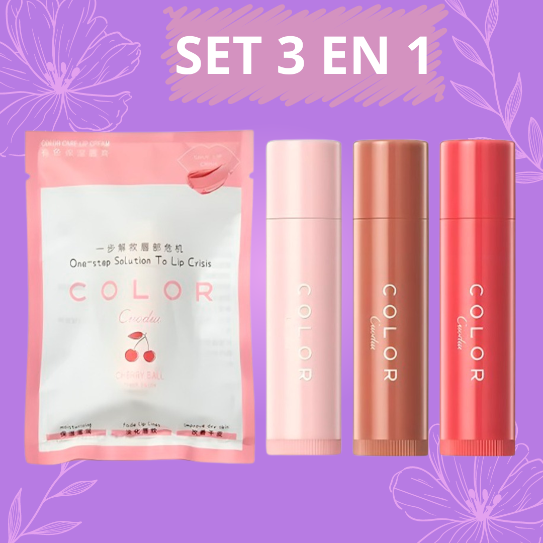 PROMO SET 3 en 1 Bálsamos  Labiales Full Pigmentación KoreanStyle®