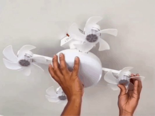 Ventilador de techo con luz LED – Aspas plegables, control remoto, 3 ajustes de temperatura – Diseño moderno y ahorro de energía